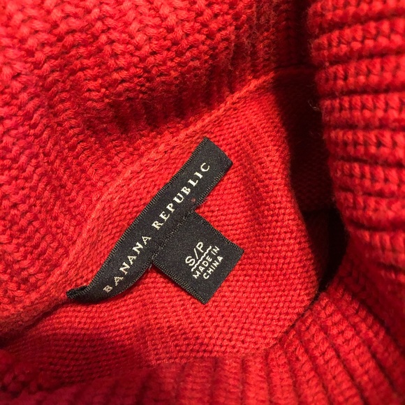 Banana Republic Red 100% Cotton Cowl-neck Sweater - Picture 6 of 8
